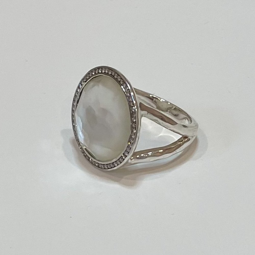 Ippolita Lollipop Medium Ring in Sterling Silver with Diamonds size 8.5